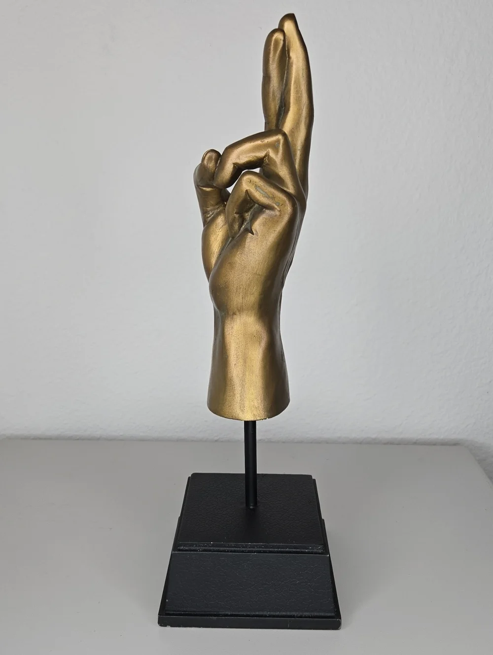 Vintage Brass Fingers Crossed Sculpture